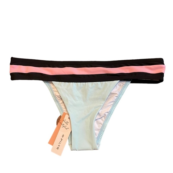 NWT PilyQ Banded Colorblock Teeny Bikini Bottom in Cosmopolitan - Picture 4 of 5